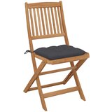 Maison Chic Zložljivi Vrtni Stoli - Stol za vrti 2 kosa z blazinami trden akacijev les JS2764, (21876259) | Shoptok.si