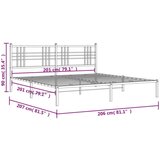 Metalni okvir za krevet s uzglavljem crni 200x200 cm | shoptok.hr