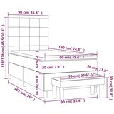  Krevet s oprugama i madracem plavi 90 x 190 cm od tkanine | shoptok.hr