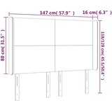  LED uzglavlje tamnosivo 147 x 16 x 118/128 cm od tkanine | shoptok.hr