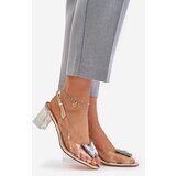 S. BARSKI Transparent sandals with a butterfly on a heel D&A gold | Eponuda.ba