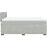 vidaXL Box spring postelja z vzmetnico svetlo siva 160x200 cm žamet | Shoptok.si