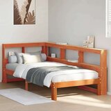  Knjižna postelja brez vzmetnice vošč. rjava 100x200 cm borovina, (21791009) | Shoptok.si