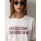 Sinsay Pamučna majica s natpisom | shoptok.hr