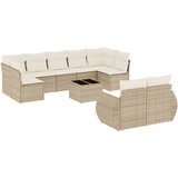 Maison Chic Seti vrtnega pohištva - Vrtna garnitura - Vrtni pohištvo set 10-delna z blazinami bež poli ratan, (21817629) | Shoptok.si