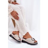 S. BARSKI Ladies Leather Sandals With Decoration Beige S.Barski | Shoptok.si