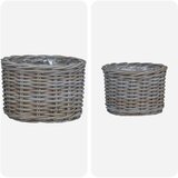  Saksija Košara s pohranom 2 pcs Siva Kubu Ratan - Siva | shoptok.hr