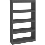 Furnova Knjižna omara/pregrada siva 80x30x135,5 cm trdna borovina, (21932824) | Shoptok.si