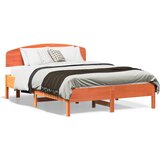 Furnova Posteljni okvir brez vzmetnice voščeno rjav 135x190 cm borovina, (21940205) | Shoptok.si