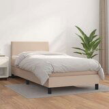  Box spring postelja z vzmetnico kapučino 90x200 cm umetno usnje, (20726539) Cene