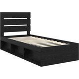  Krevetna konstrukcija Crna 75 x 190 cm Čvrsto borovo drvo | shoptok.hr