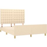  Posteljni okvir z vzglavjem krem 140x200 cm blago, (20904745) | Shoptok.si