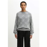 Daily Paper Pulover Tevin Monogram Knit za muškarce, boja: siva, lagane, 2521120 | shoptok.hr