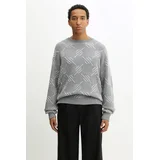 Pulover Tevin Monogram Knit za muškarce, boja: siva, lagane, 2521120