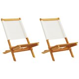 Maison Chic Vrtni Stoli - Stol za vrt 2 kosa kremno bel trden akacijev les in blago JS509, (21878212) | Shoptok.si