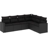  6-dijelni set vrtnih sofa s jastucima crni od poliratana | shoptok.hr