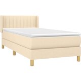  Box spring postelja z vzmetnico krem 80x200 cm blago, (20894495) | Shoptok.si