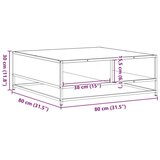 vidaXL Klubska mizica siva sonoma 80x80x30 cm inženirski les in kovina | Shoptok.si