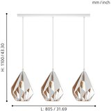 Eglo visilica Carlton 1, 3 x E27, bijela/zlatna, 80,5 cm, 43002 | shoptok.hr