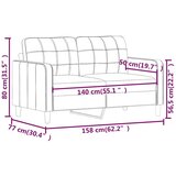  Dvosjed od tkanine crvena boja vina 140 cm | shoptok.hr