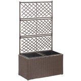 vidaXL Visoka greda z oporno mrežo in 2 loncema 58x30x107 cm rjava Cene