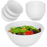 KADAX Skleda za solato 15 cm, steklena za juhe in prigrizke, bela, z utori, komplet 3 kosov, (5000351975) | Shoptok.si