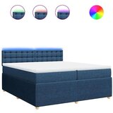 vidaXL Krevet s oprugama i madracem plavi 200 x 200 cm od tkanine - Plava 200 x 200 cm gumbi | shoptok.hr