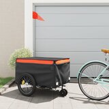 Prikolica za bicikl crno-narančasta 45 kg željezna | shoptok.hr