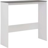 vidaXL Barska miza z 2 površinama bela in siva 130x40x120 cm | Shoptok.si