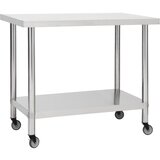 vidaXL kuhinjska delovna miza s kolesi 80x60x85 cm nerjaveče jeklo Cene