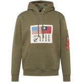 Alpha Industries Majica svetlo bež / modra / oliva / temno rdeča | Shoptok.si