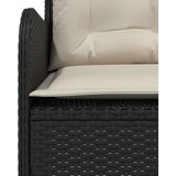 Vrtna sofa L-oblika s jastucima crna od poliratana | shoptok.hr