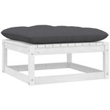 Maison Chic Vrtni stolček - Vrtni stoli za noge z blazino bel trdna borovina JS1000, (21879083) | Shoptok.si
