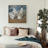  Slika - Joaquín Sorolla y Bastida – Strolling along the Seashore 60x60 U prirodnom drvenom okviru | shoptok.hr