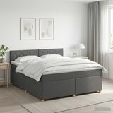 Boxspring krevet s madracem Tamnosiva 140 x 190 cm Tkanina | shoptok.hr