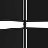 Sobna pregrada s 4 panela crna 200 x 200 cm od tkanine | shoptok.hr