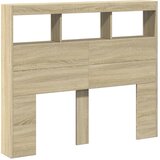Ormarić za uzglavlje s LED svjetlima boja hrasta 120x17x102 cm | Eponuda.com