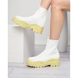 Resti White and yellow women's flat-heeled boots Seritis - Footwear | ePonuda.com