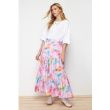 Trendyol Lilac Floral Pattern Pleated, Elastic Waist Woven Skirt | Shoptok.si