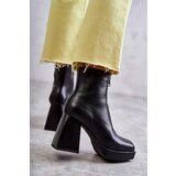 Boto Women's Boots On Chunky Heels With A Zipper Black Carrera | Shoptok.si