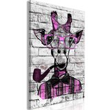  Slika - Giraffe with Pipe (1 Part) Vertical Pink 80x120 Cijene