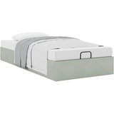 vidaXL Otomanski posteljni okvir brez vzmetnice siv 90x200 cm žamet, (21610635) | Shoptok.si