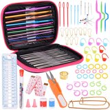  Set za heklanje, 100 komada heklalica 0,6-6,5 mm s dodatkom u torbici | shoptok.hr