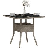  Vrtni stol sa staklenom pločom sivi 80 x 80 x 75 cm poliratan | Eponuda.com