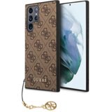 Guess GUHCS22LGF4GBR silikonski ovitek za Samsung Galaxy S22 Ultra 5G - rjav z obeskom Cene