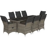  9-dijelni vrtni bistro set od poliratana s jastucima sivi | shoptok.hr