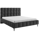 MID.YOU OBLAZINJENA POSTELJA 160 cm x 200 cm , les, tekstil, leseni material antracit | Shoptok.si