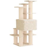  Mačje drvo s sisalnim postoljima za grebanje Krem 161 cm | shoptok.hr