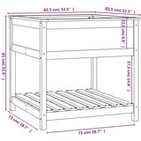  Sadilica s policom 82 5x82 5x81 cm od masivne borovine | shoptok.hr