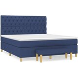  Box spring postelja z vzmetnico modra 160x200 cm blago, (21089238) | Shoptok.si